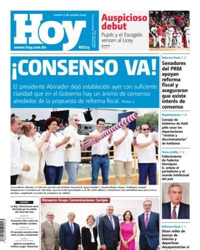 Portada Periódico Hoy, Jueves 17 Octubre, 2024