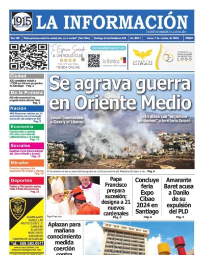 Portada Periódico La Información, Lunes 07 Octubre, 2024