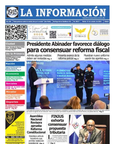 Portada Periódico La Información, Martes 15 Octubre, 2024