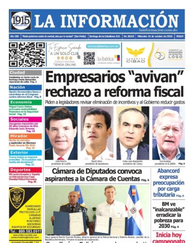 Portada Periódico La Información, Miércoles 16 Octubre, 2024