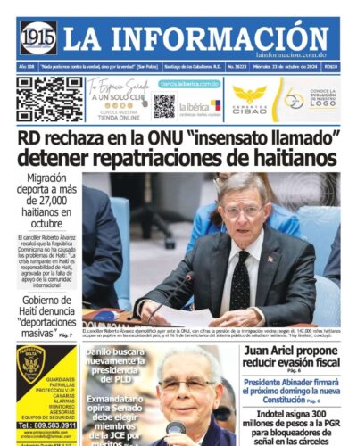 Portada Periódico La Información, Miércoles 23 Octubre, 2024