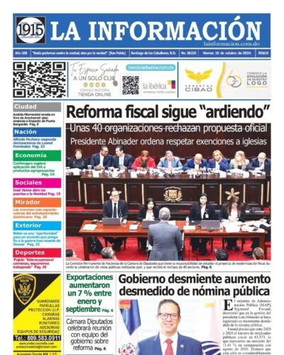 Portada Periódico La Información, Viernes 18 Octubre, 2024