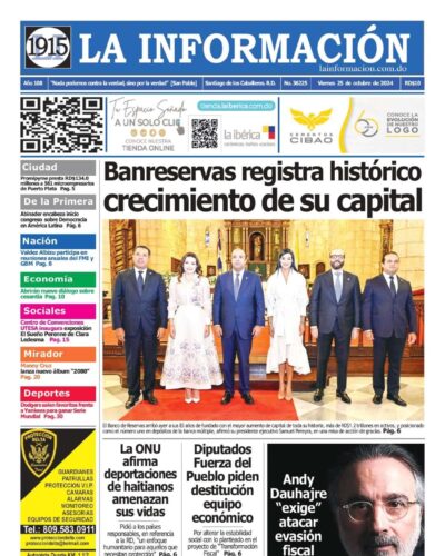 Portada Periódico La Información, Viernes 25 Octubre, 2024