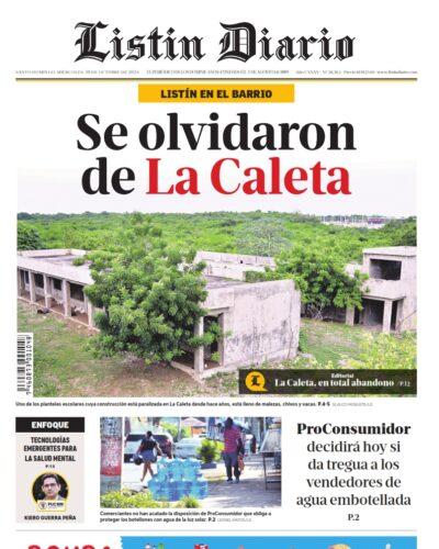 Portada Periódico Listín Diario, Miércoles 30 Octubre, 2024