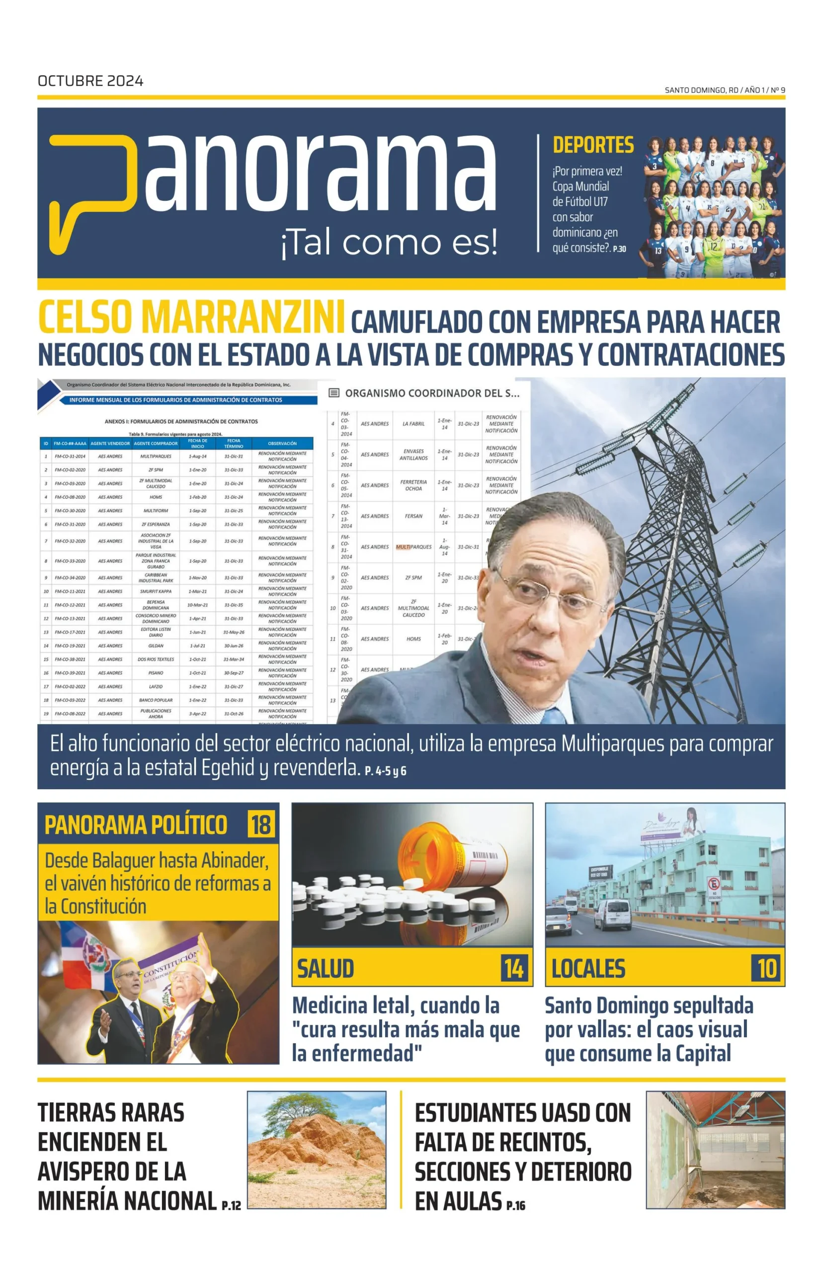 Portada Periódico Panorama, Lunes 07 Octubre, 2024