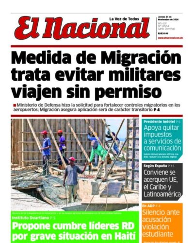 Portada Periódico El Nacional, Jueves 21 Noviembre, 2024