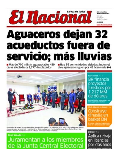 Portada Periódico El Nacional, Miércoles 13 Noviembre, 2024