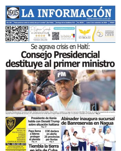 Portada Periódico Hoy, Lunes 11 Noviembre, 2024