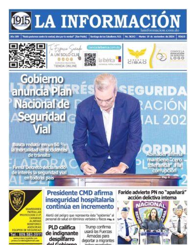 Portada Periódico La Información, Martes 19 Noviembre, 2024