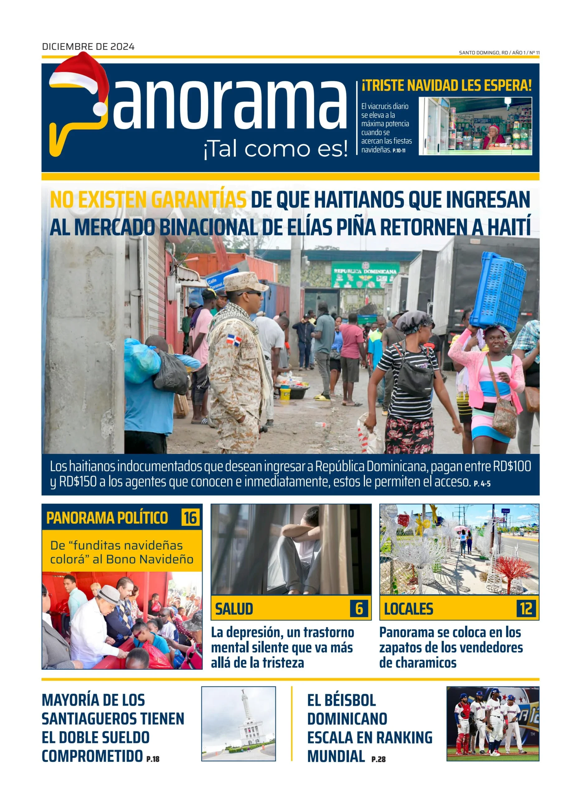 Portada Periódico Panorama, Domingo 15 Diciembre, 2024