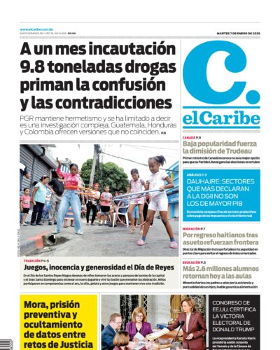 Portada Periódico El Caribe, Martes 07 Enero, 2025