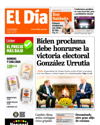 Portada Periódico El Día, Martes 07 Enero, 2025