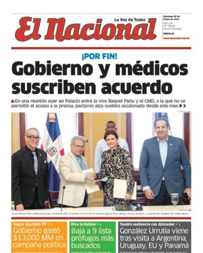 Portada Periódico El Nacional, Domingo 05 Enero, 2025