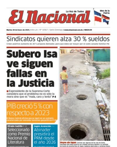 Portada Periódico El Nacional, Martes 28 Enero, 2025