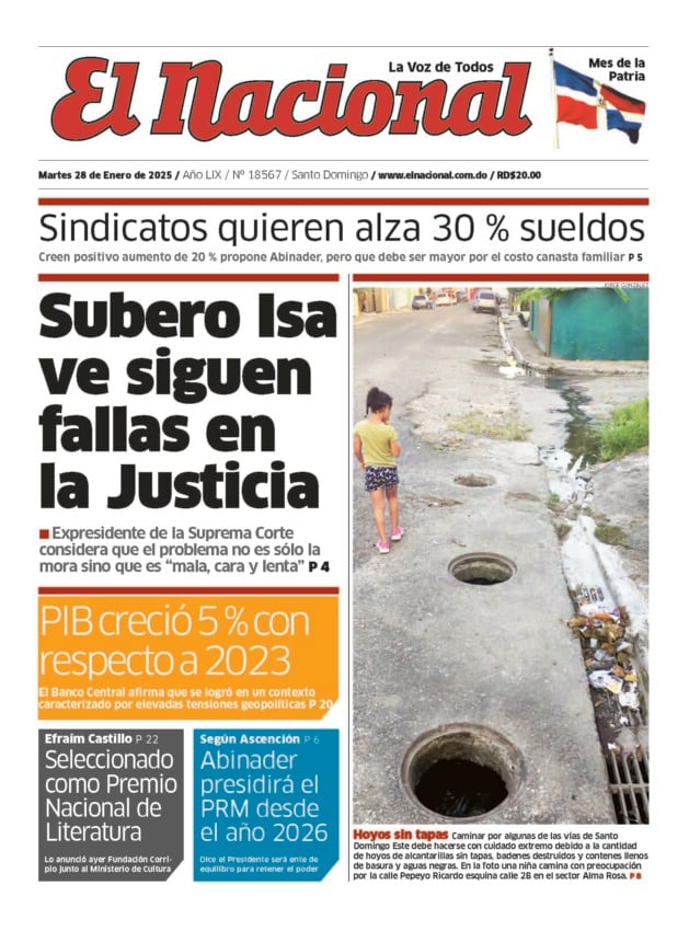 Portada Periódico El Nacional, Martes 28 Enero, 2025