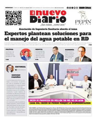 Portada Periódico El Nuevo Diario, Miércoles 15 Enero, 2025