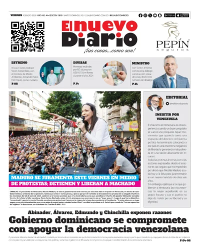 Portada Periódico El Nuevo Diario, Viernes 10 Enero, 2025