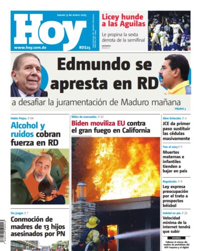 Portada Periódico Hoy, Jueves 09 Enero, 2025