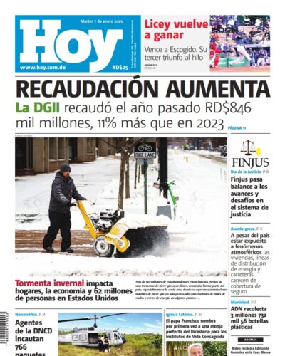 Portada Periódico Hoy, Martes 07 Enero, 2025