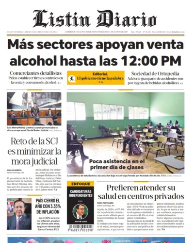 Portada Periódico Listín Diario, Miércoles 08 Enero, 2025_001