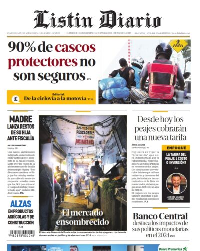 Portada Periódico Listín Diario, Miércoles 15 Enero, 2025