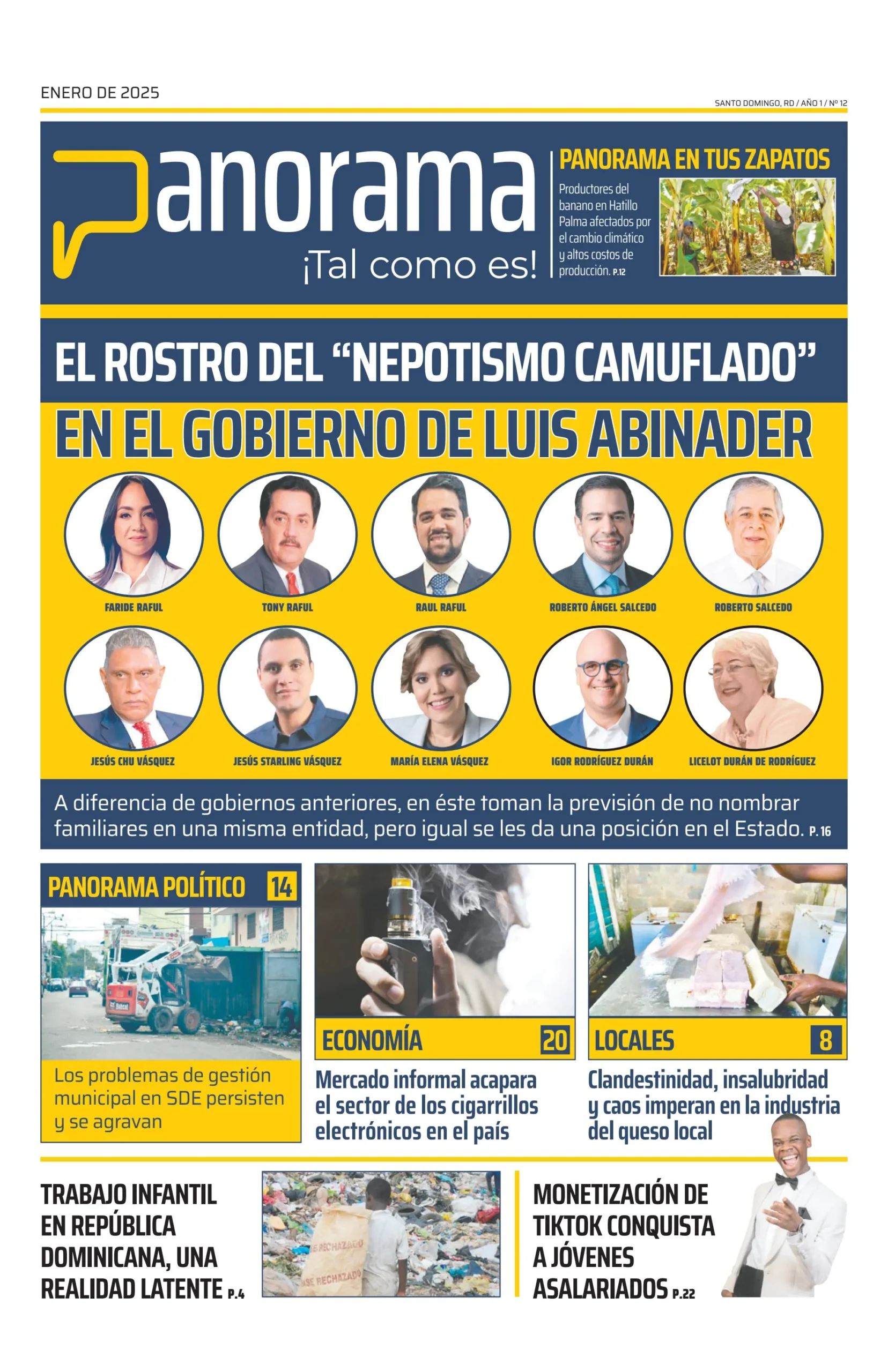 Portada Periódico Panorama, Lunes 13 Enero, 2025