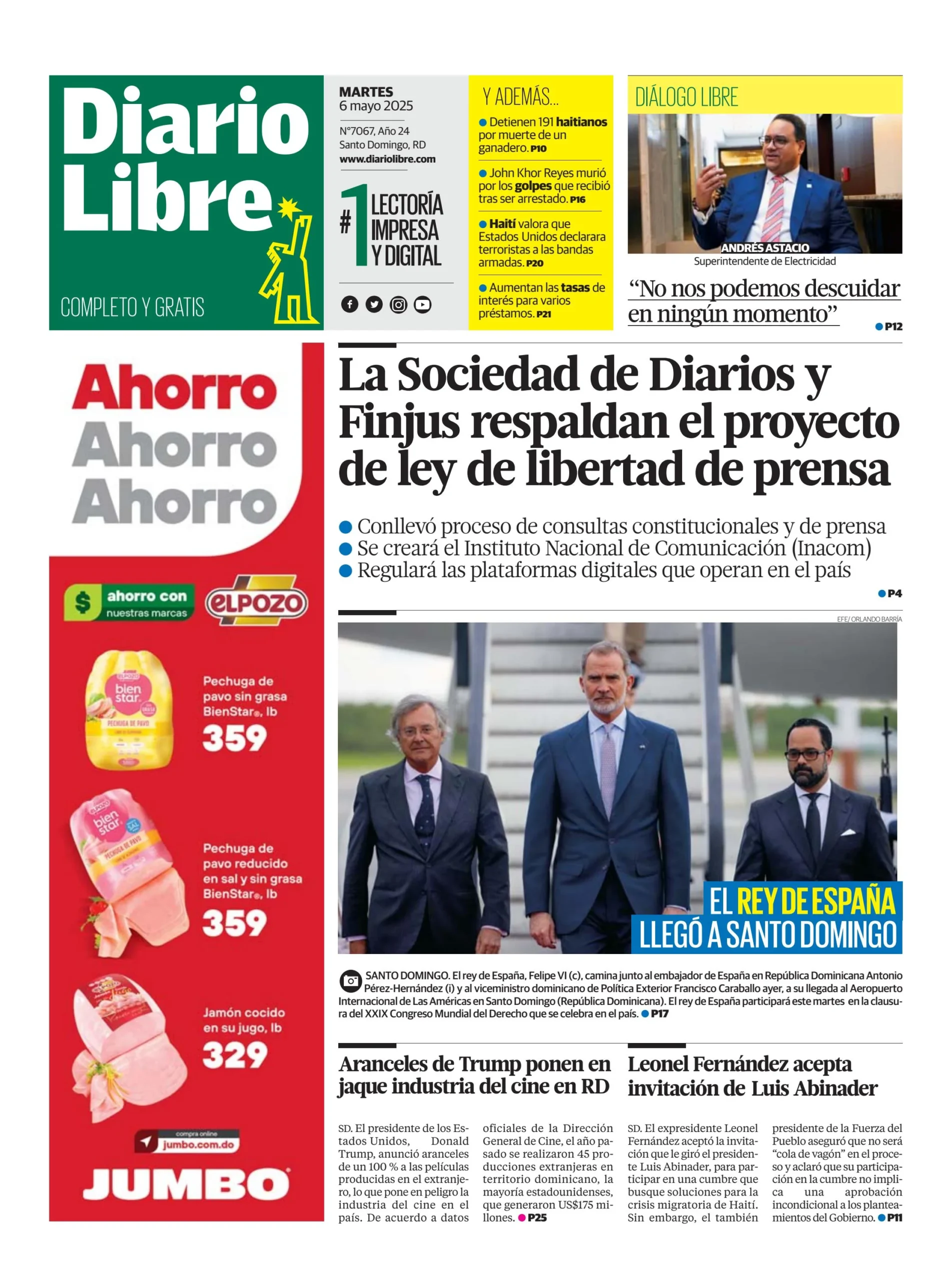 Portada Periódico Diario Libre, Martes 06 Mayo, 2025 Portada Periódico Diario Libre, Martes 06 Mayo, 2025