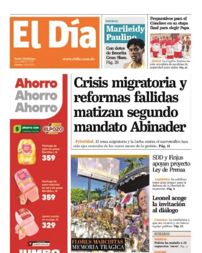 Portada Periódico El Día, Martes 06 Mayo, 2025