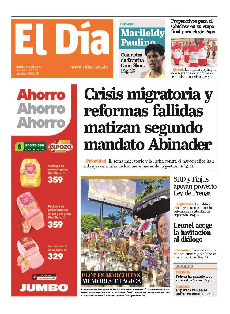 Portada Periódico El Día, Martes 06 Mayo, 2025 Portada Periódico El Día, Martes 06 Mayo, 2025