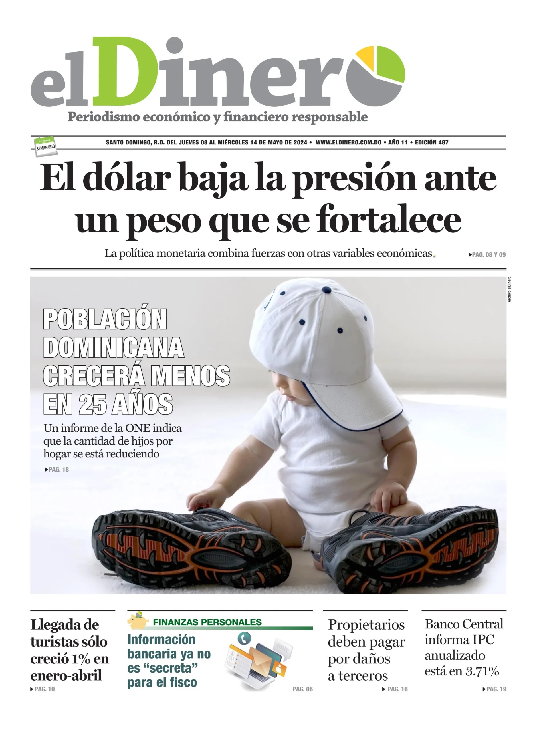 Portada Periódico El Dinero, Jueves 08 Mayo, 2025