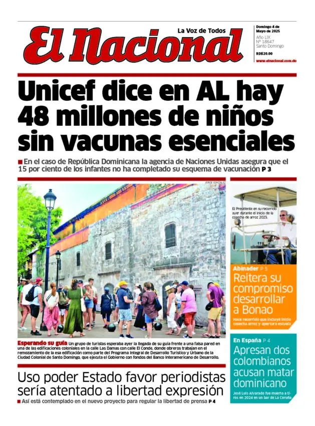 Portada Periódico El Nacional, Lunes 05 Mayo, 2025 Portada Periódico El Nacional, Lunes 05 Mayo, 2025