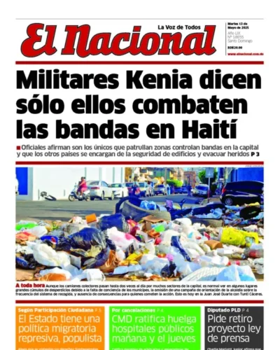 Portada Periódico El Nacional, Martes 13 Mayo, 2025