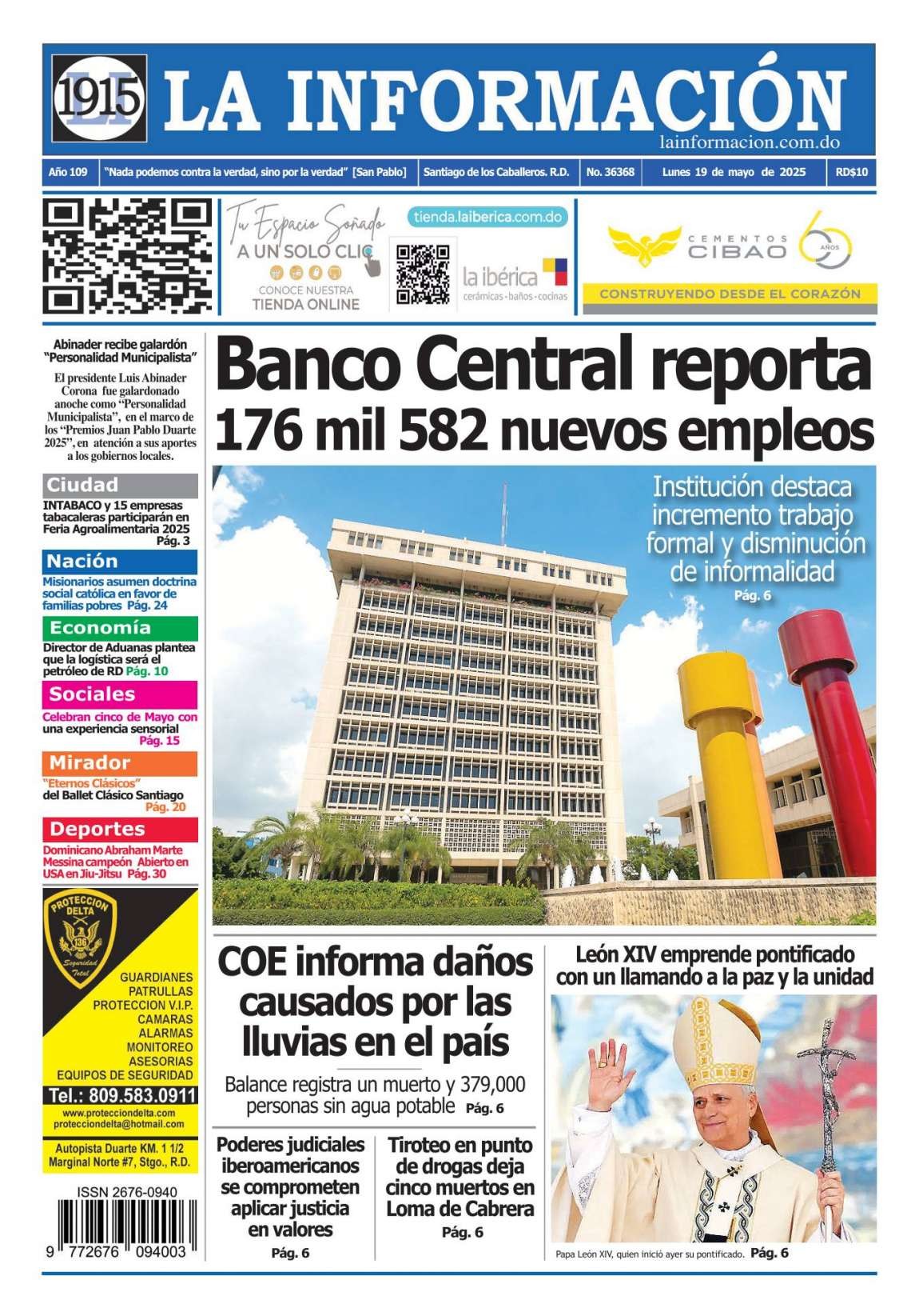 Portada Periódico La Información, Lunes 19 Mayo, 2025 Portada Periódico La Información, Lunes 19 Mayo, 2025