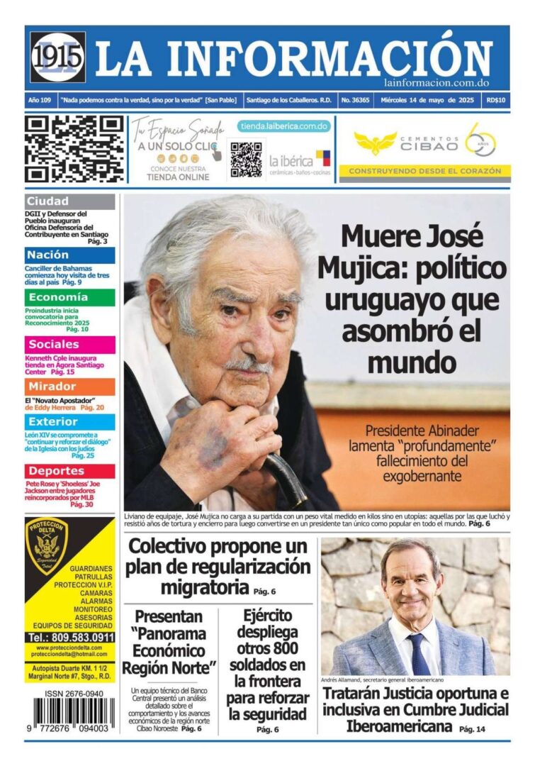 Portada Periódico La Información, Miércoles 14 Mayo, 2025