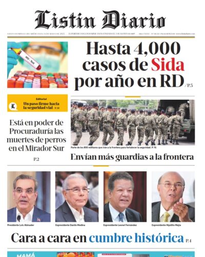 Portada Periódico Listín Diario, Miércoles 14 Mayo, 2025
