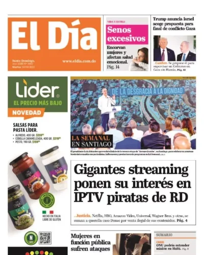 Portada Periódico El Día, Martes 30, Septiembre, 2025