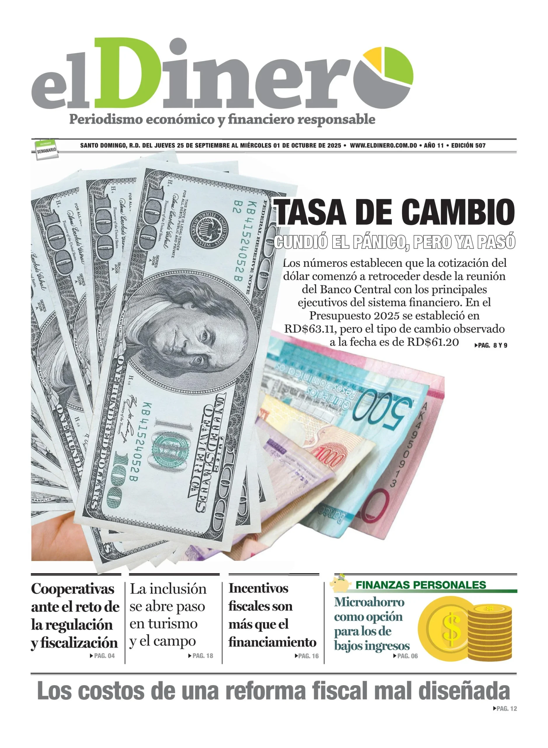 Portada Periódico El Dinero, Jueves 25, Septiembre, 2025 Portada Periódico El Dinero, Jueves 25, Septiembre, 2025