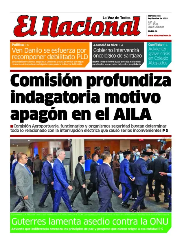 Portada Periódico El Nacional, Miércoles 24, Septiembre, 2025