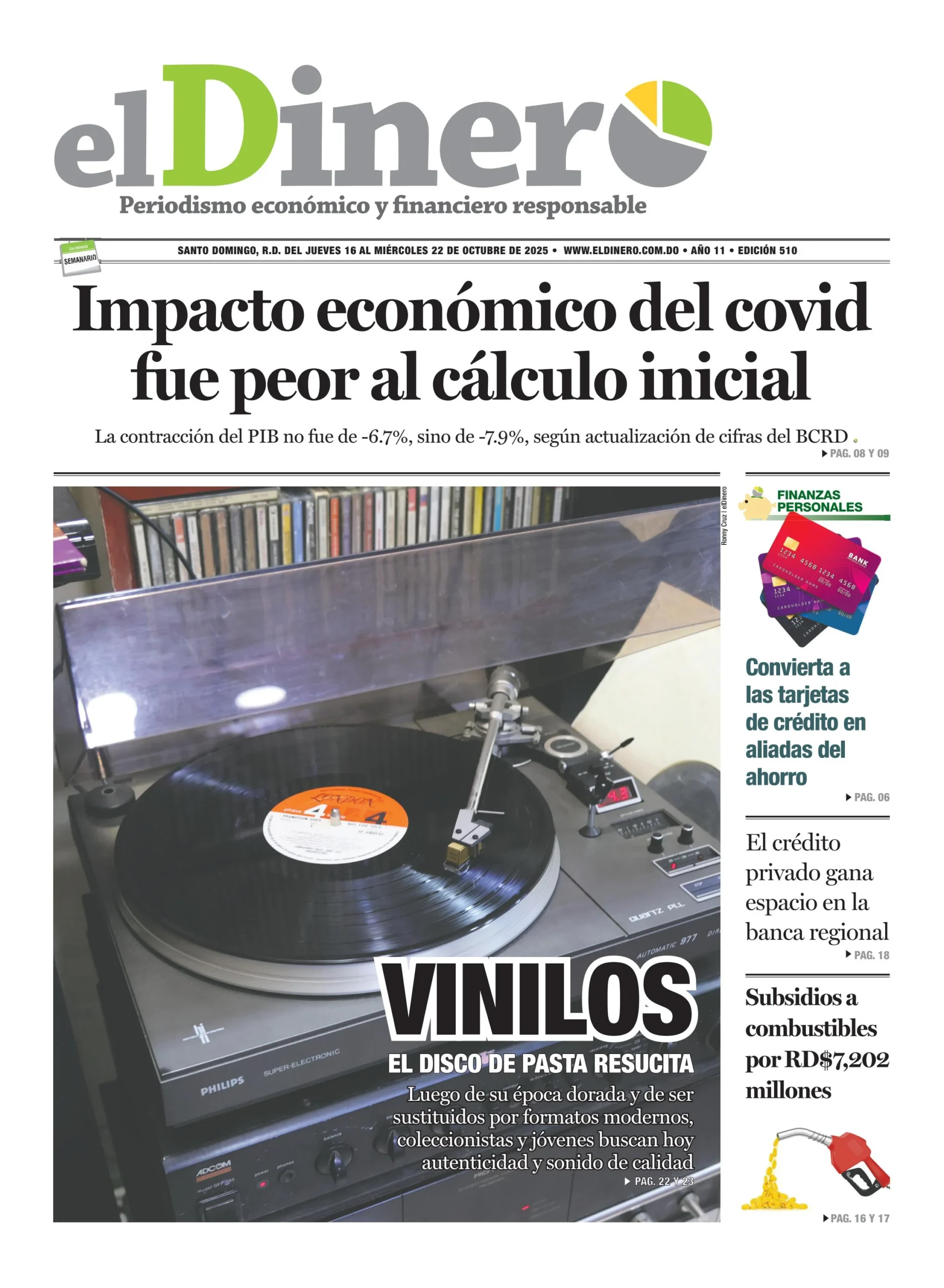 Portada Periódico El Dinero, Viernes 17, Octubre, 2025