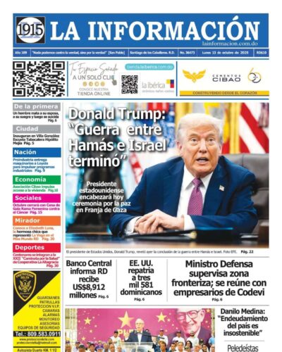 Portada Periódico La Información, Lunes 13, Octubre, 2025