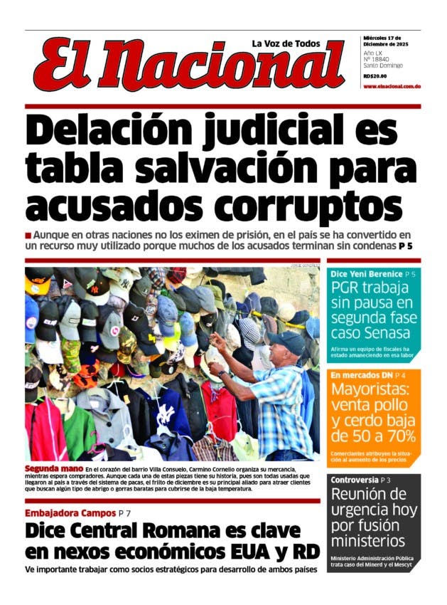Portada Periódico El Nacional, Miércoles 17, Diciembre, 2025