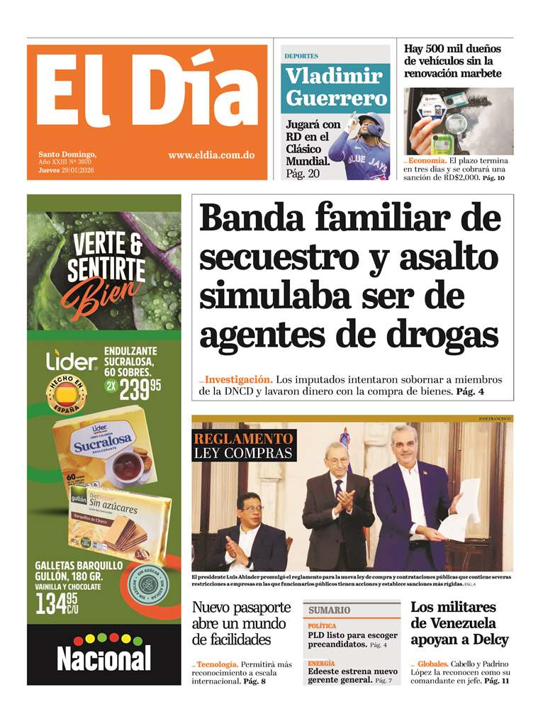 Portada Periódico El Día, Viernes 30, Enero, 2026