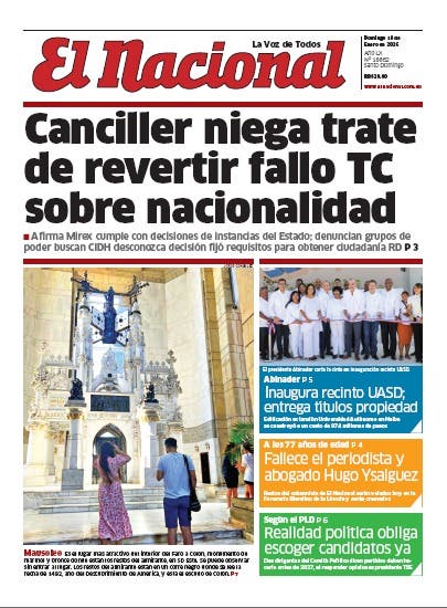 Portada Periódico El Nacional, Domingo 18, Enero, 2026