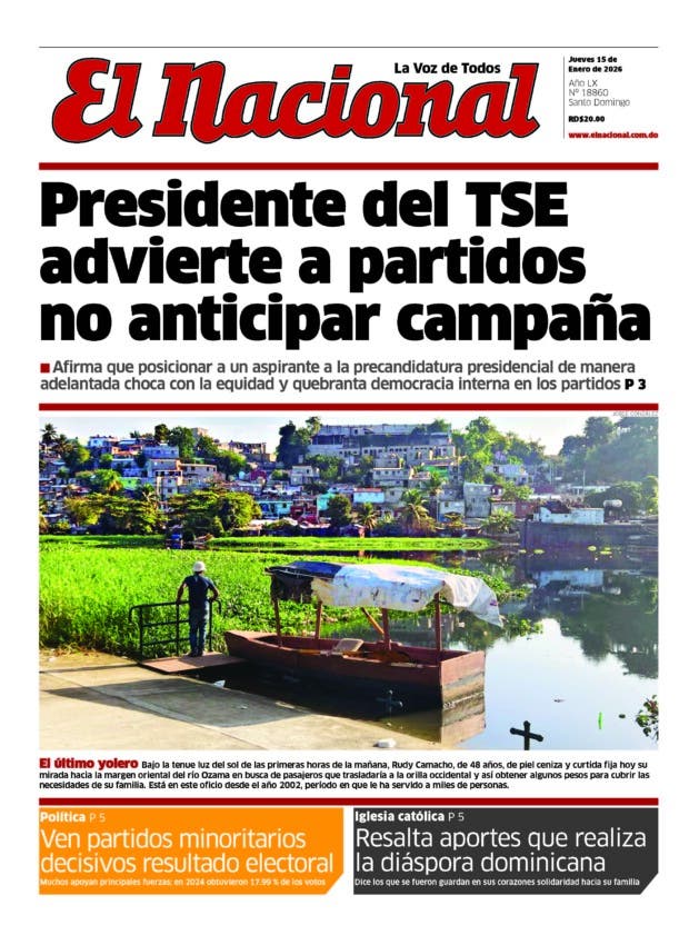 Portada Periódico El Nacional, Jueves 15, Enero, 2026