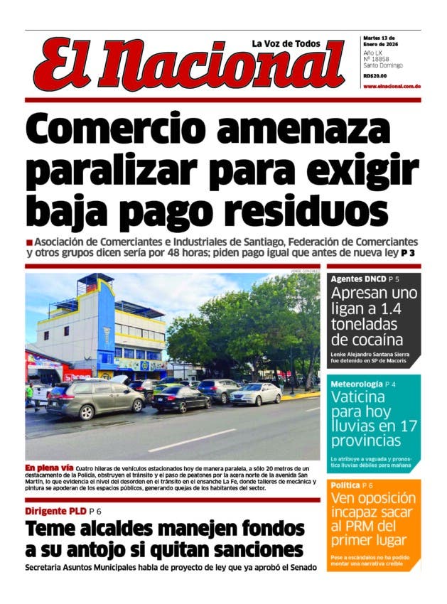 Portada Periódico El Nacional, Martes 13, Enero, 2026