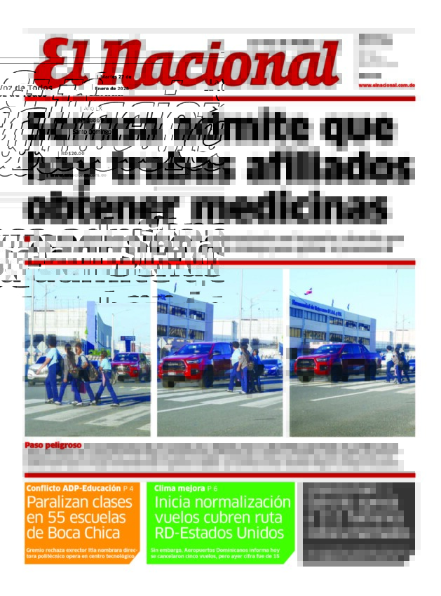 Portada Periódico El Nacional, Martes 27, Enero, 2026