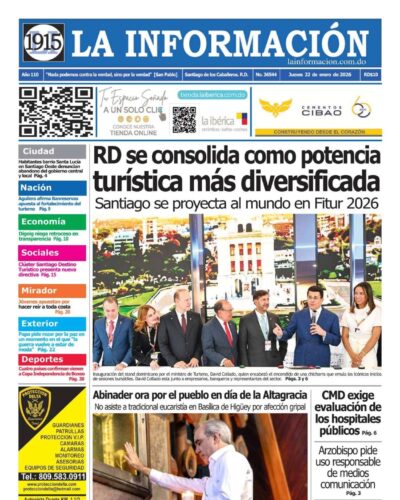 Portada Periódico La Información, Miércoles 22, Enero, 2026