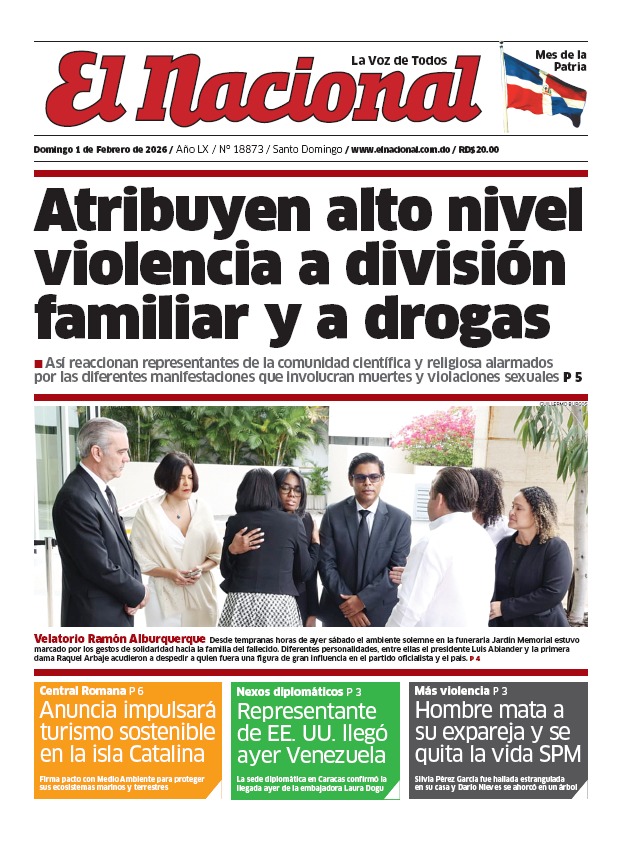 Portada Periódico El Nacional, Domingo 01, Febrero, 2026