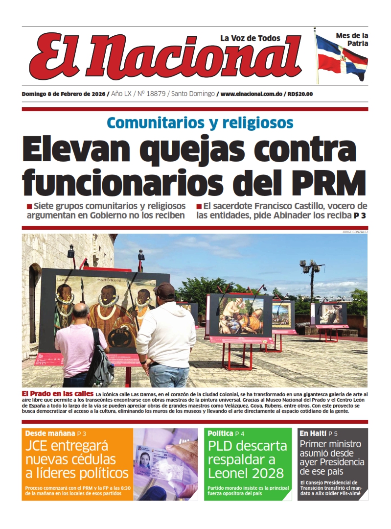 Portada Periódico El Nacional, Domingo 08, Febrero, 2026