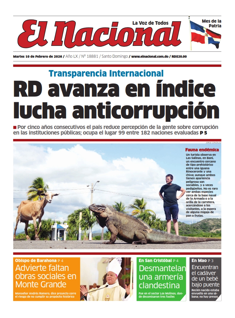 Portada Periódico El Nacional, Martes 10, Febrero, 2026